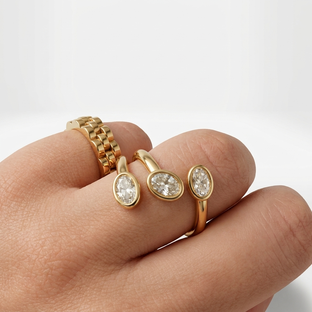 Triple Oval Bezel Wrap Ring