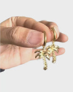 Palm Tree Huggies 15cm - click closure Earrings