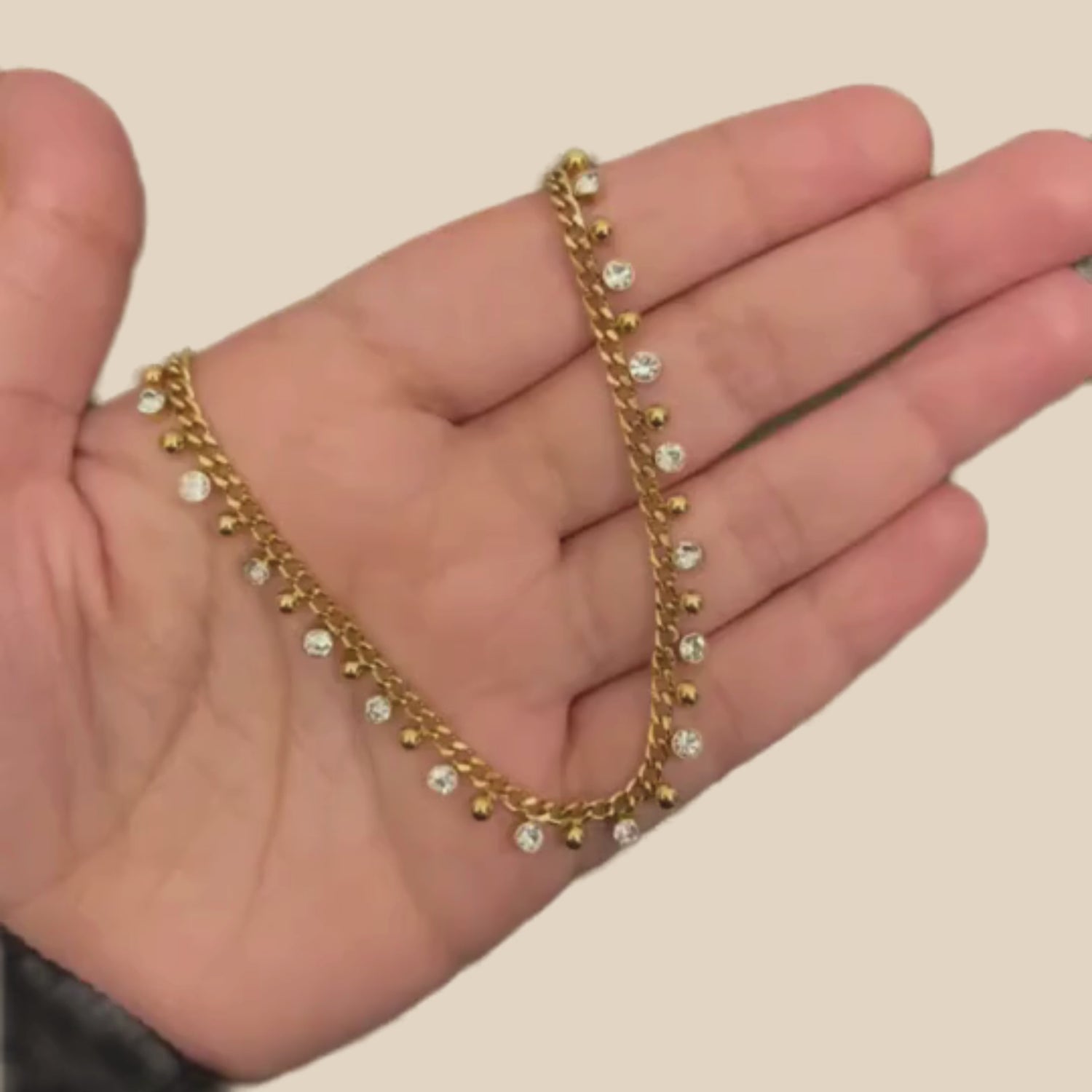 The Curb & Drops  - Necklace