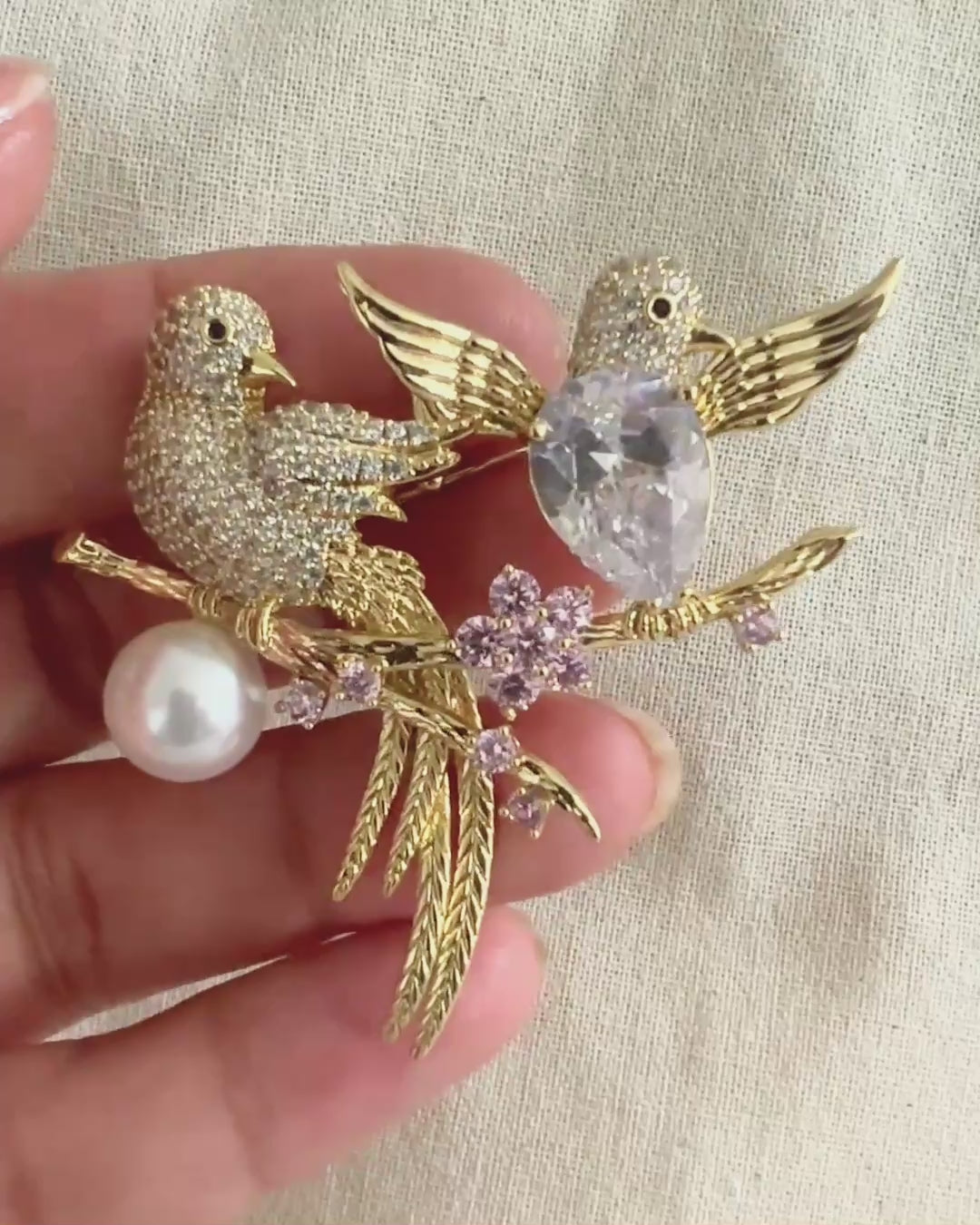Twin Birds - Brooch | Lapel Pin