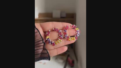Zircons in loop - Earrings