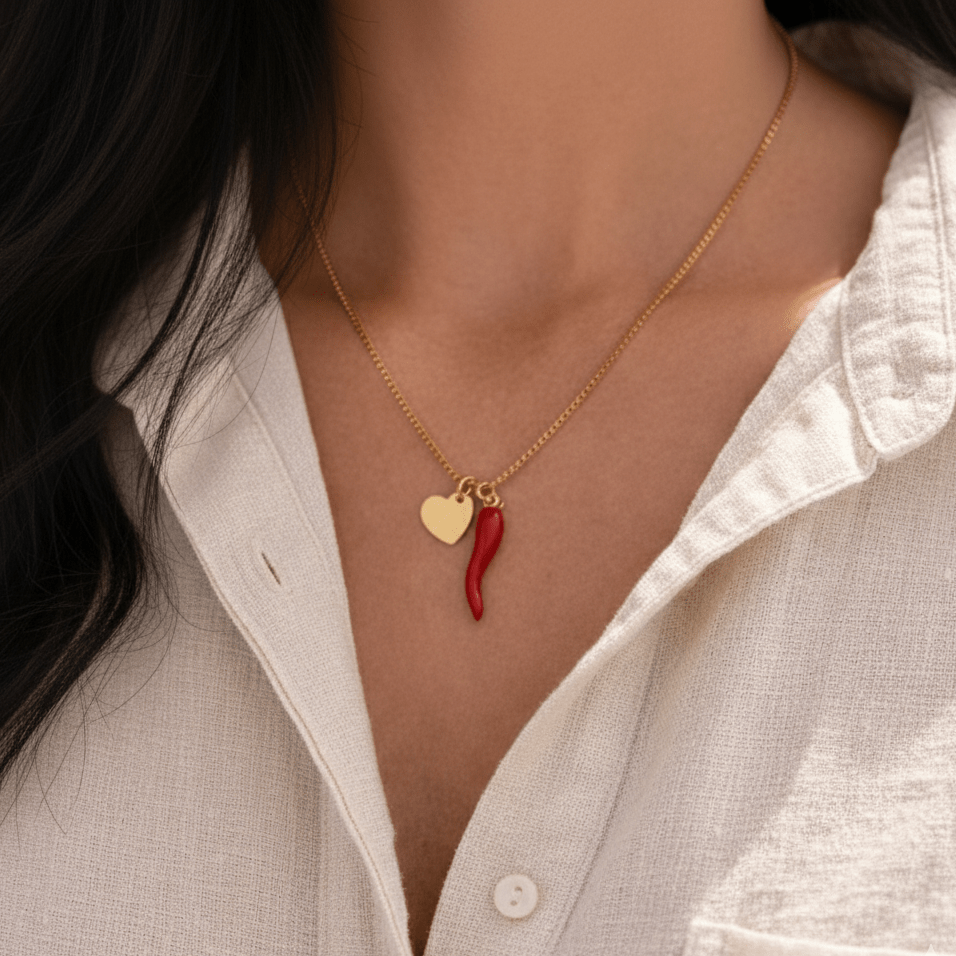 Red Chilli | Cornecillo- Charm - Foramour Jewels - 18K Gold Plated - Sweat, water proof