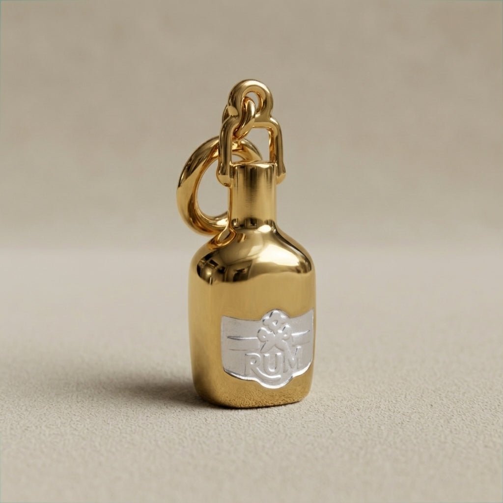 Rum Bottle Charm - Foramour Jewels - 18K Gold Plated - Sweat, water proof