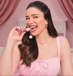 Sara's Necklace - Pink Beaded Choker with Moon Charm - Foramour Jewels - 18K Gold Plated - Sweat, water proof