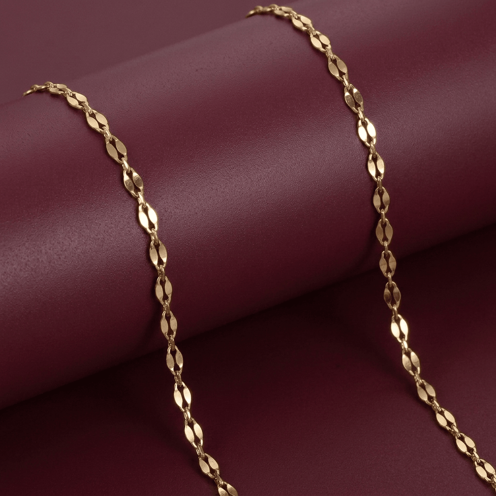Sequin Chain (Mirror/Disco Chain) - Foramour Jewels - 18K Gold Plated - Sweat, water proof
