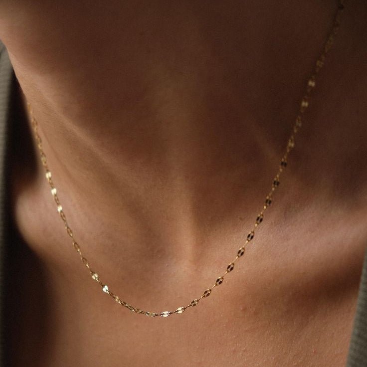 Sequin Chain (Mirror/Disco Chain) - Foramour Jewels - 18K Gold Plated - Sweat, water proof