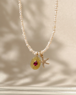 pearl necklace with charms