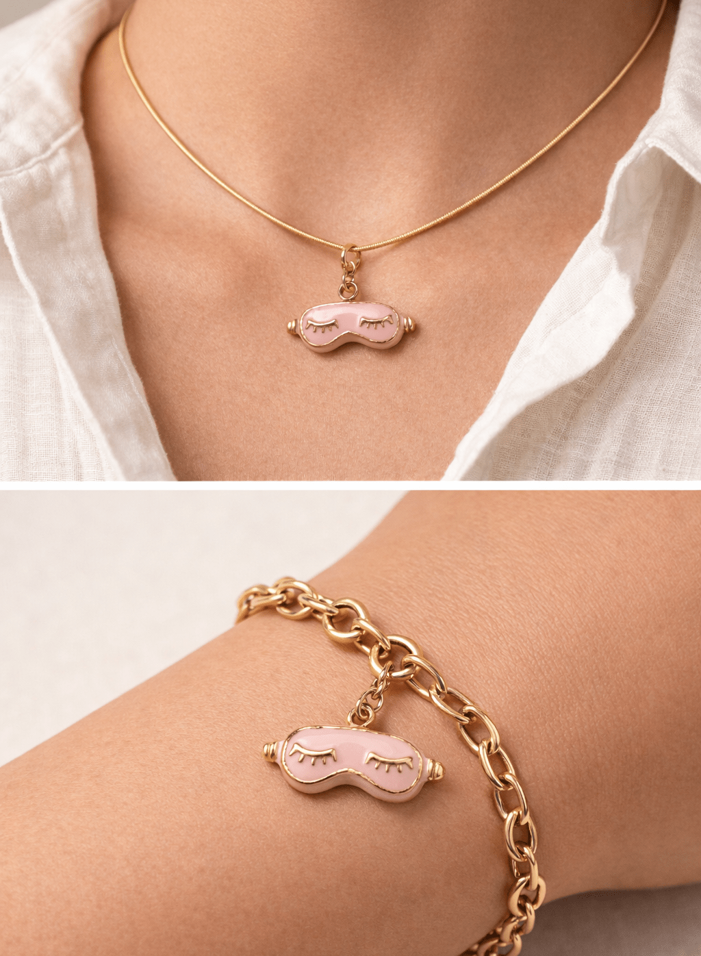 Sleeping mask - Charm - Foramour Jewels - 18K Gold Plated - Sweat, water proof