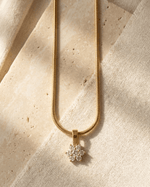 Small CZ Flower Pendant Necklace - Foramour Jewels - 18K Gold Plated - Sweat, water proof