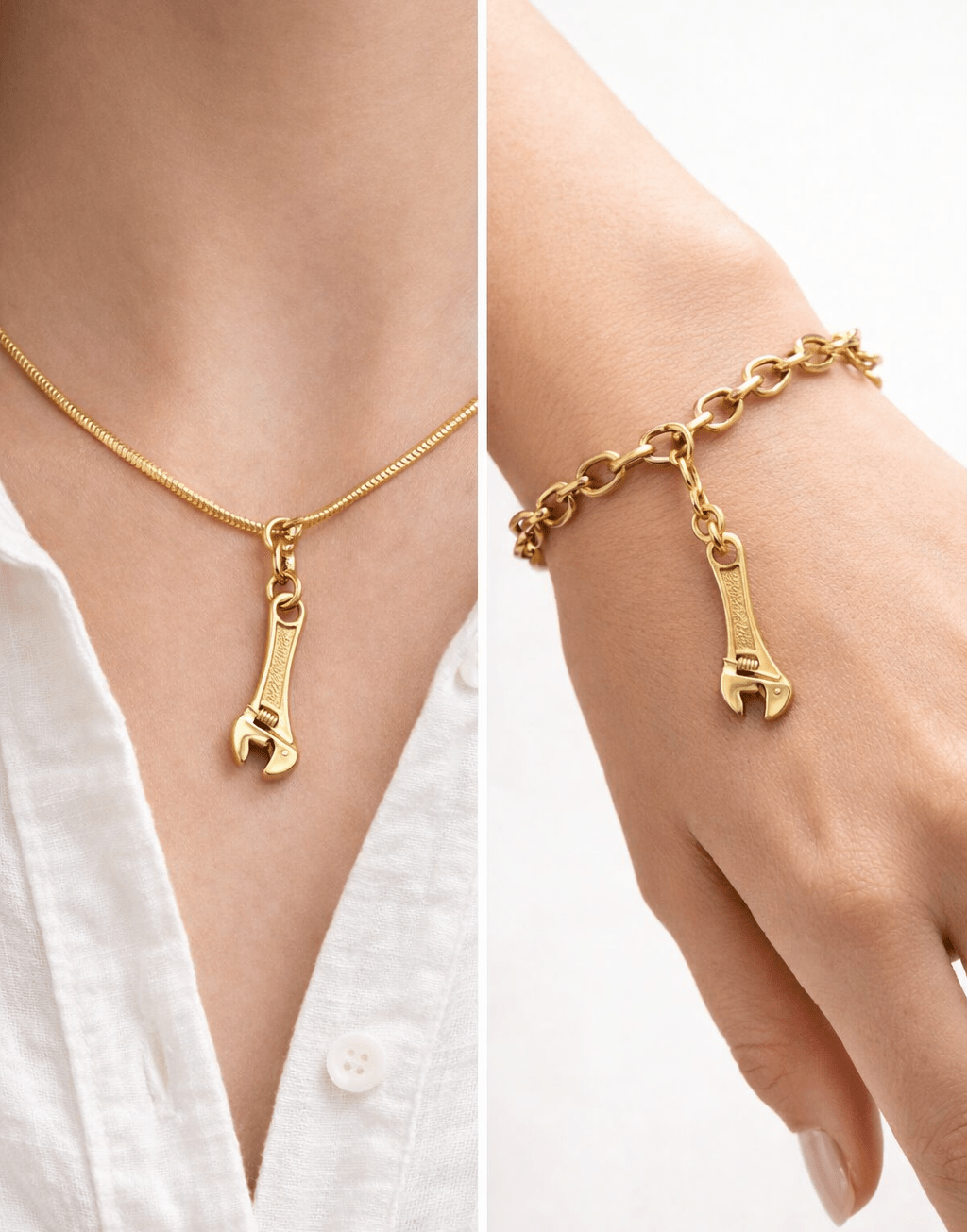 Spanner | Wrench - Charm - Foramour Jewels - 18K Gold Plated - Sweat, water proof