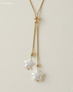Star Pearl Bolo Necklace - Foramour Jewels - 18K Gold Plated - Sweat, water proof