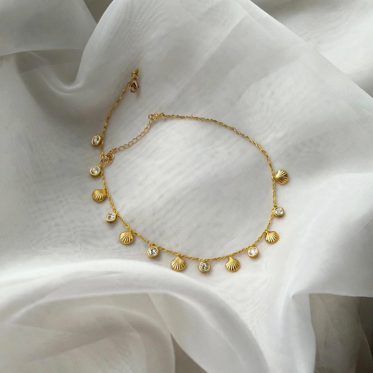 Stones and shells - Necklace - Foramour Jewels - 18K Gold Plated - Sweat, water proof