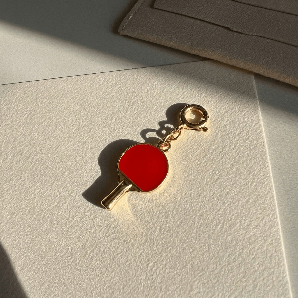 Table Tennis Charm - Foramour Jewels - 18K Gold Plated - Sweat, water proof