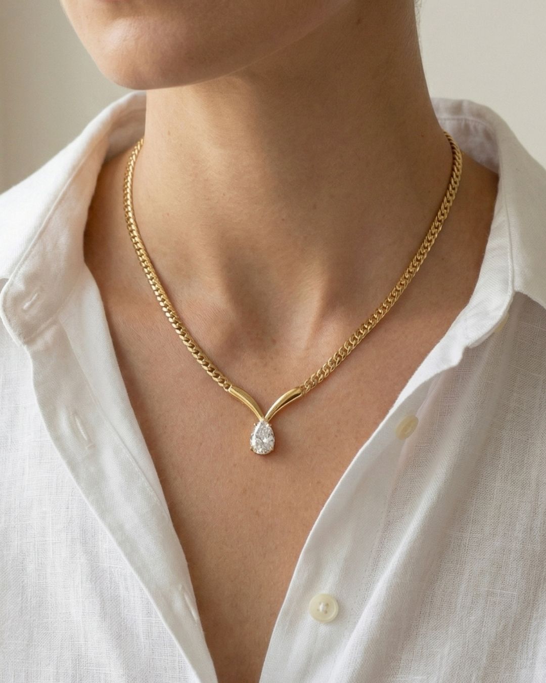 Teardrop - Necklace - Foramour Jewels - 18K Gold Plated - Sweat, water proof
