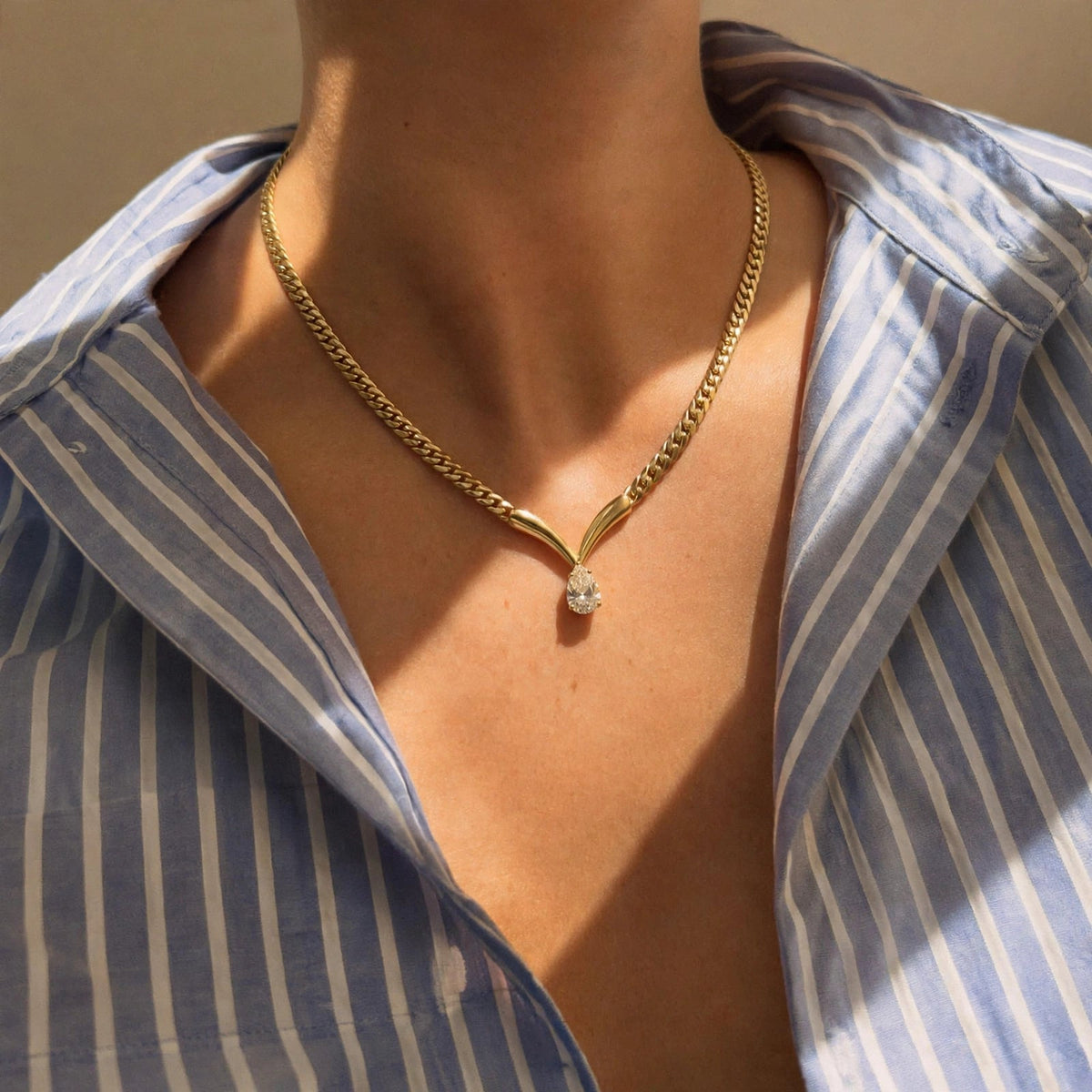 Teardrop - Necklace - Foramour Jewels - 18K Gold Plated - Sweat, water proof