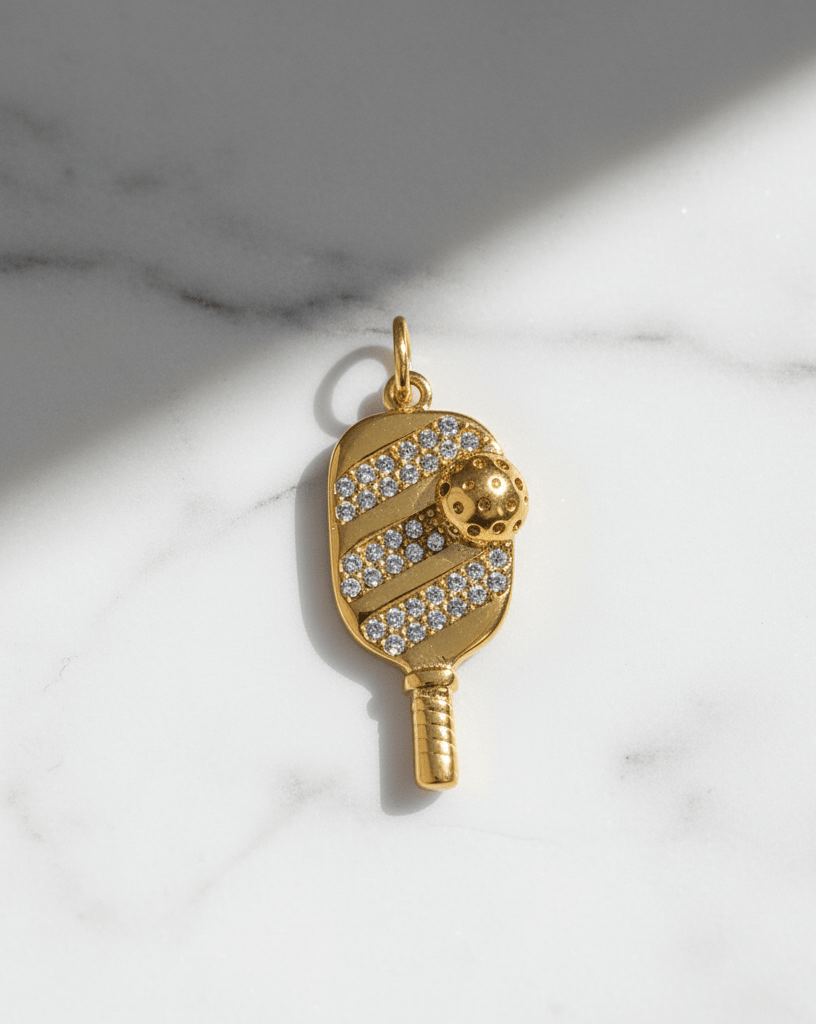 Tennis | Pickleball Racquet - Charm - Foramour Jewels - 18K Gold Plated - Sweat, water proof