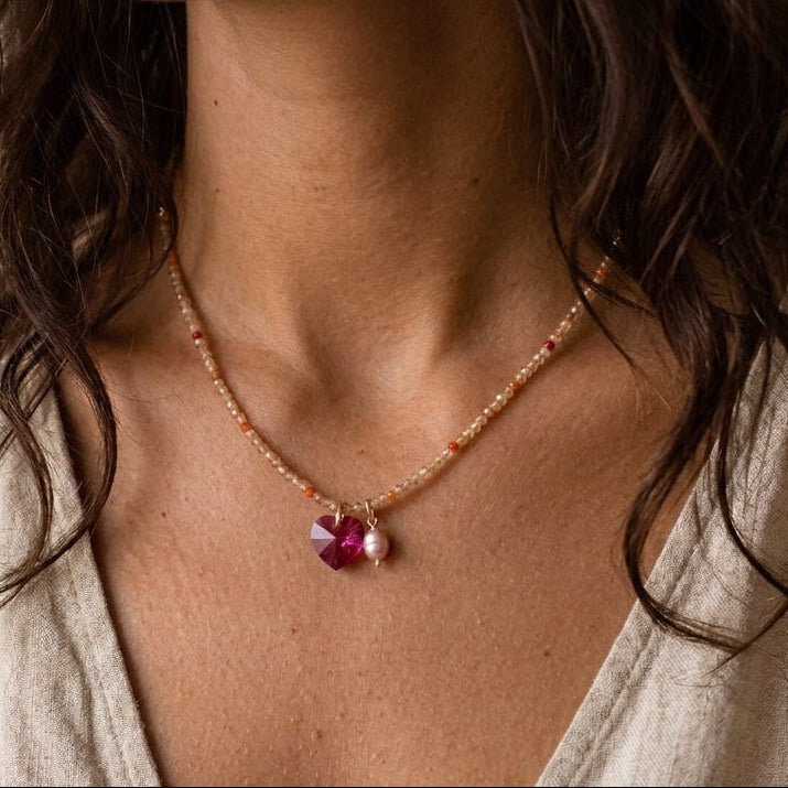 Terracota Heart by Kshama - Necklace - Foramour Jewels - 18K Gold Plated - Sweat, water proof