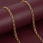 Textured Cable Chain (Diamond-Cut Oval Link) - Foramour Jewels - 18K Gold Plated - Sweat, water proof