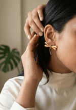 Textured Dragonfly - Earrings - Foramour Jewels - 18K Gold Plated - Sweat, water proof