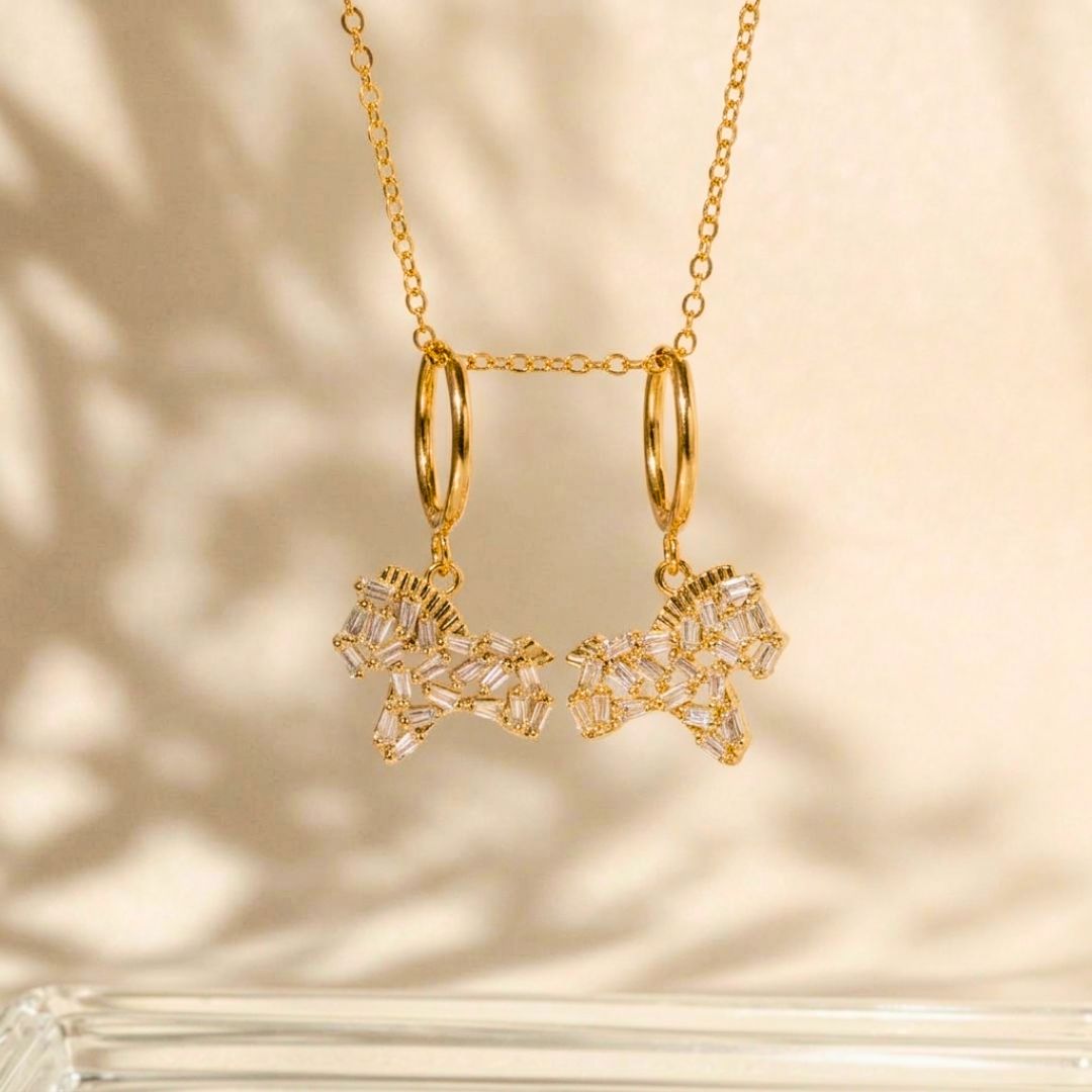 The Baguette CZ Unicorn Huggie Earrings - Foramour Jewels - 18K Gold Plated - Sweat, water proof