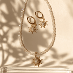 The Crystal Surya Necklace & Earrings Set - Foramour Jewels - 18K Gold Plated - Sweat, water proof
