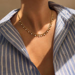 The Curb & Drops - Necklace - Foramour Jewels - 18K Gold Plated - Sweat, water proof