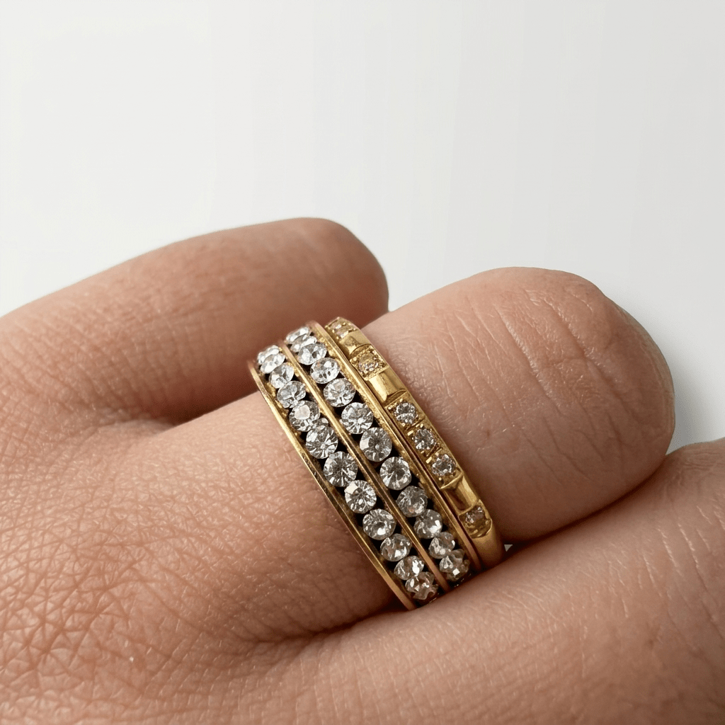 The Diamond District Stack - Foramour Jewels - 18K Gold Plated - Sweat, water proof