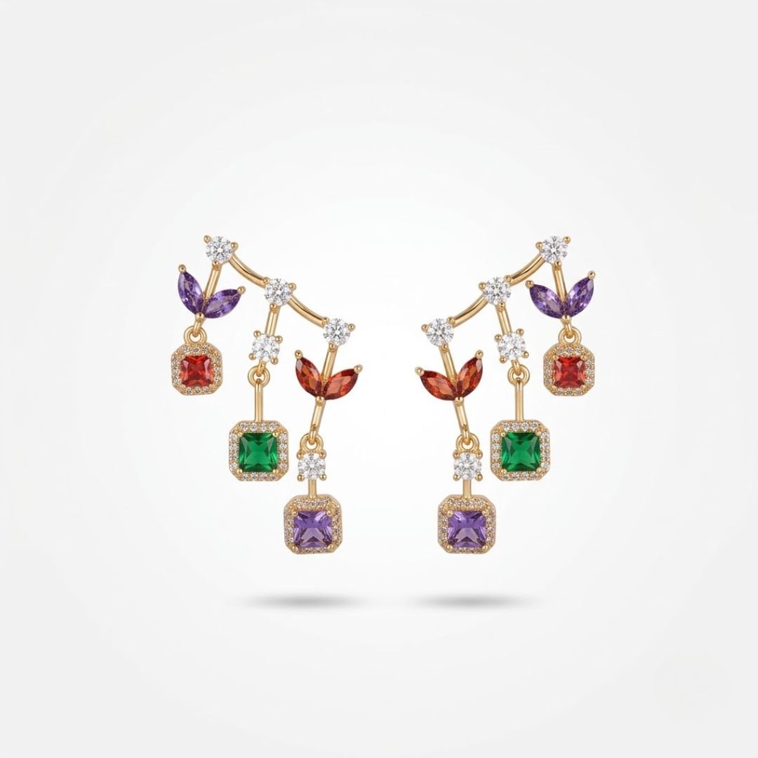 The Garden Stack — Earrings - Foramour Jewels - 18K Gold Plated - Sweat, water proof