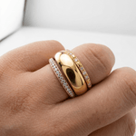 The Motion Ring Stack - Foramour Jewels - 18K Gold Plated - Sweat, water proof