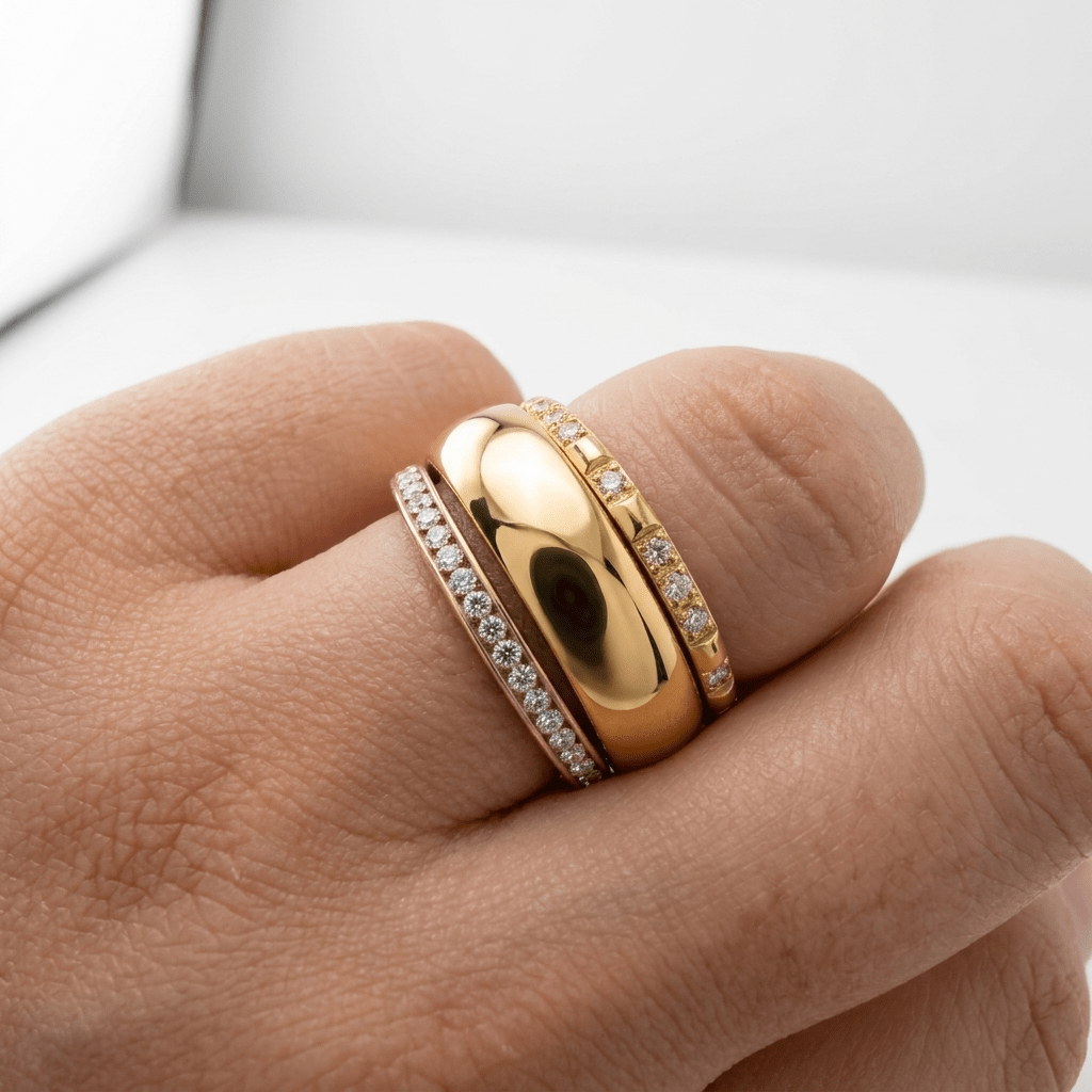The Motion Ring Stack - Foramour Jewels - 18K Gold Plated - Sweat, water proof