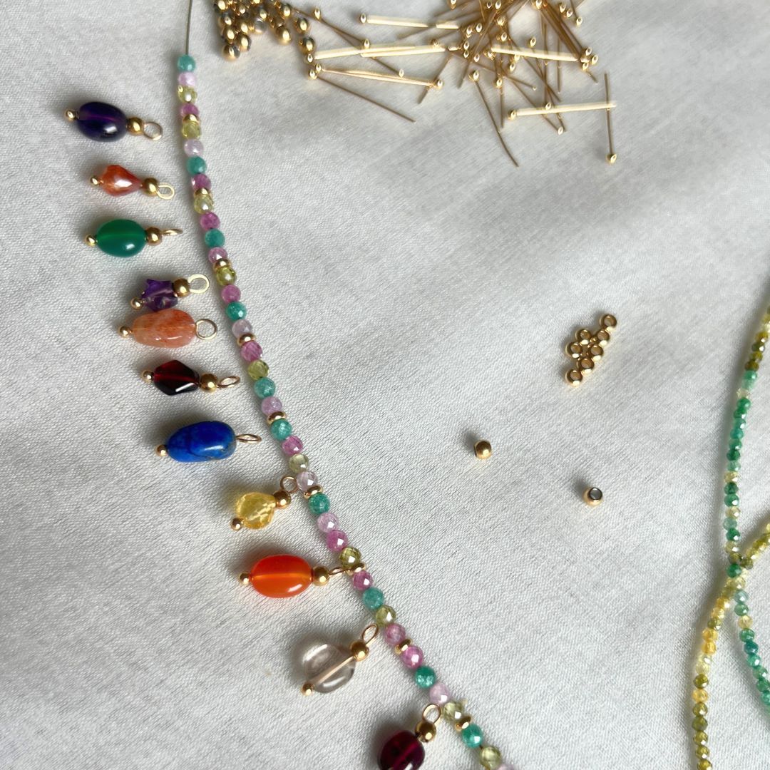 The Multi-Gemstone Charm Bracelet - Foramour Jewels - 18K Gold Plated - Sweat, water proof