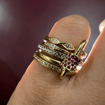 The Ruby Rose Stack Rings - Foramour Jewels - 18K Gold Plated - Sweat, water proof