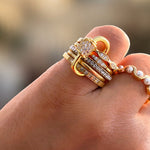 The Ruby Rose Stack Rings - Foramour Jewels - 18K Gold Plated - Sweat, water proof