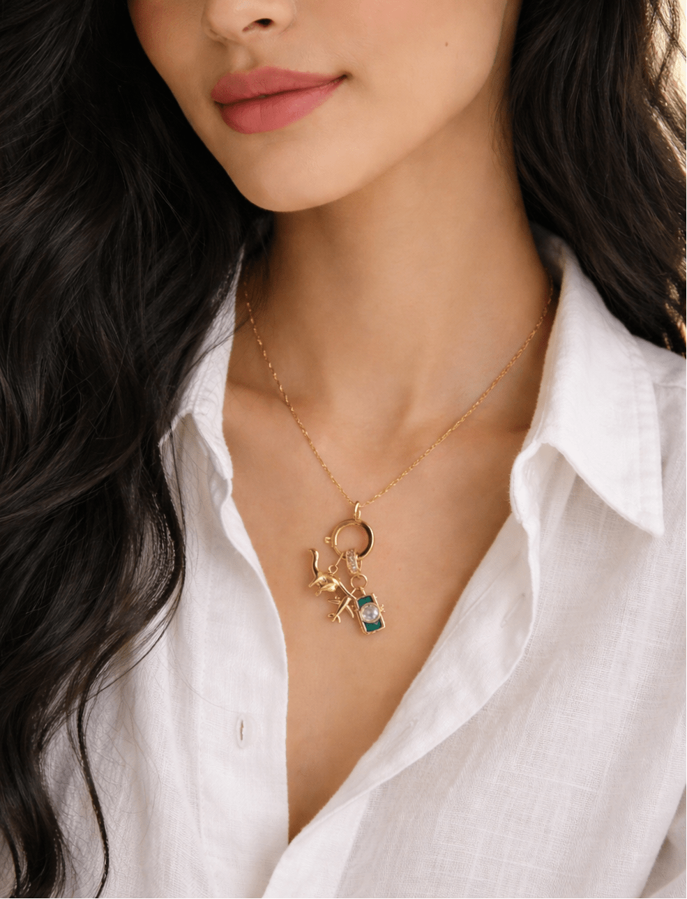 Travel Times - Necklace - Foramour Jewels - 18K Gold Plated - Sweat, water proof