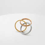 Triple-Tone Interlocking Trinity Ring - Foramour Jewels - 18K Gold Plated - Sweat, water proof