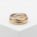 Triple-Tone Interlocking Trinity Ring - Foramour Jewels - 18K Gold Plated - Sweat, water proof