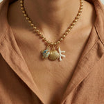 Turtle Shell Coral Necklace - Foramour Jewels - 18K Gold Plated - Sweat, water proof