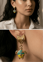 Two Turtles Earrings - Foramour Jewels - 18K Gold Plated - Sweat, water proof
