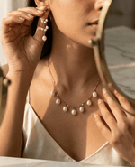 Wave chain Multi-Pearl Necklace Set - Foramour Jewels - 18K Gold Plated - Sweat, water proof