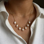 Wave Chain Multi-Pearl Necklace Set - Foramour Jewels - Gold PVD designer jewellery & charms