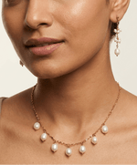 Wave chain Multi-Pearl Necklace Set - Foramour Jewels - 18K Gold Plated - Sweat, water proof