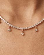 Wave Chain Zircon Necklace - Foramour Jewels - 18K Gold Plated - Sweat, water proof