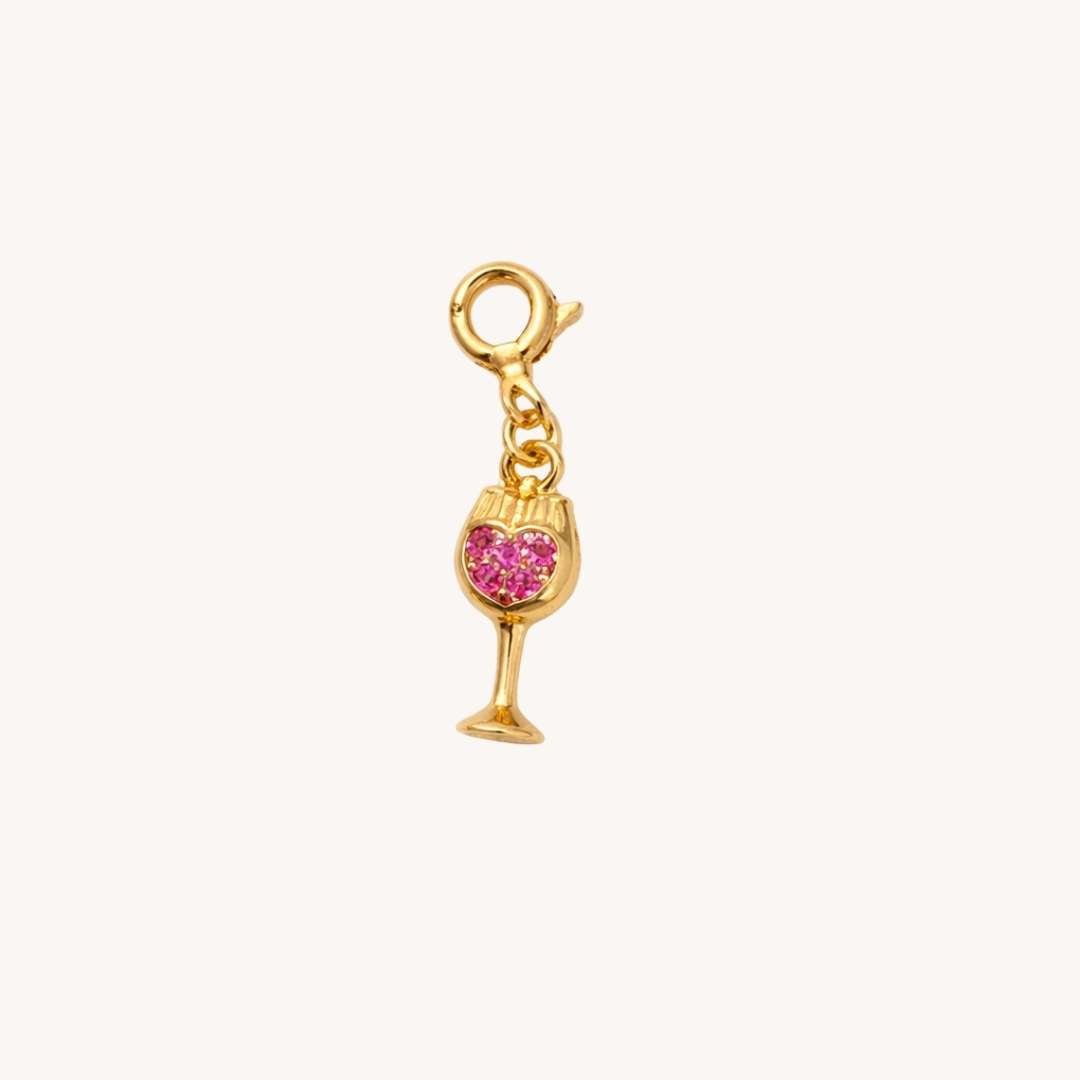 Wine - Charm - Foramour Jewels - 18K Gold Plated - Sweat, water proof