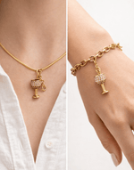 Wine Glass - Charm - Foramour Jewels - 18K Gold Plated - Sweat, water proof