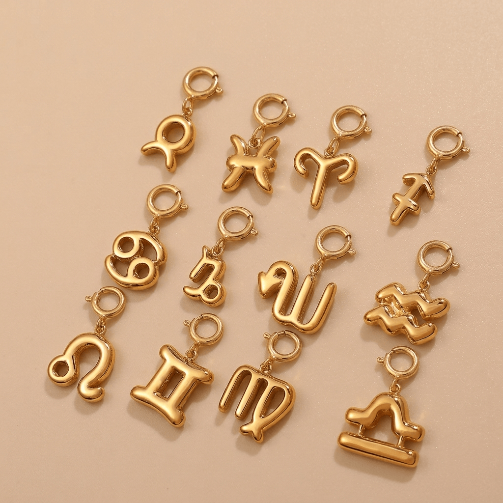 Zodiac Symbol Charms - Foramour Jewels - 18K Gold Plated - Sweat, water proof
